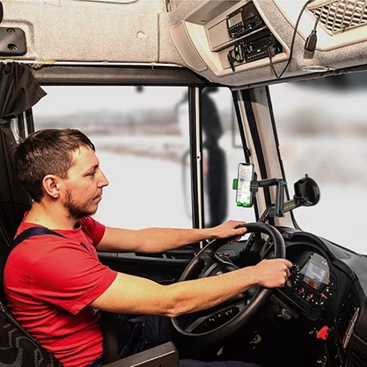 D001 Mount For Truck Excavator Forklift Long Arm Sturdy Cell Phone Holder - Car Holders by PMC TechLife | Online Shopping South Africa | PMC TechLife