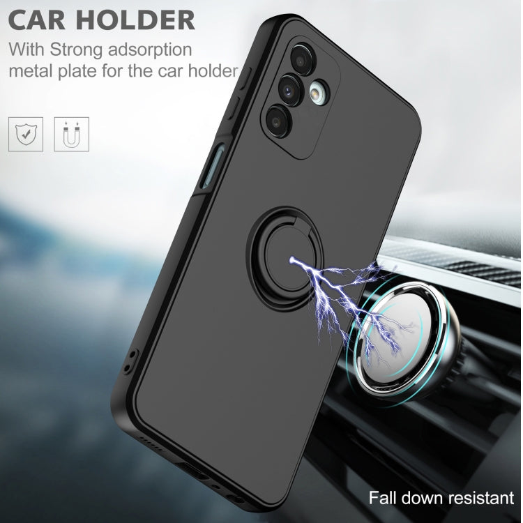 Ring Kickstand Silicone Phone Case For Samsung Galaxy A14 5G(Antique White)