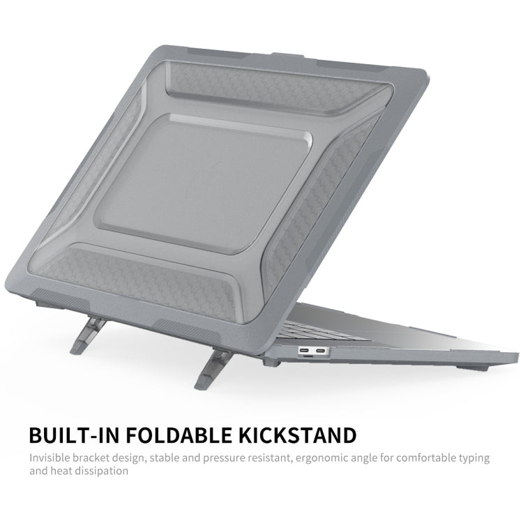 For MacBook Pro 16 A2141 ENKAY Hat-Prince 3 in 1 Protective Bracket Case Cover Hard Shell with TPU Keyboard Film / Anti-dust Plugs, Version:EU(Grey)