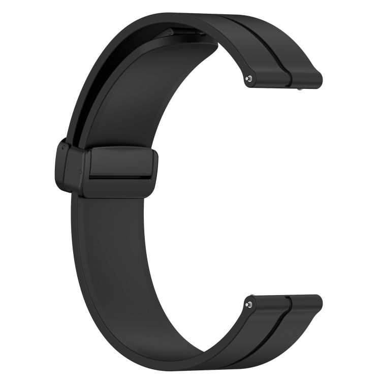 Compatible with Garmin Venu 2 Plus 20mm Solid Color Magnetic Clasp Silicone Watch Band(Black)