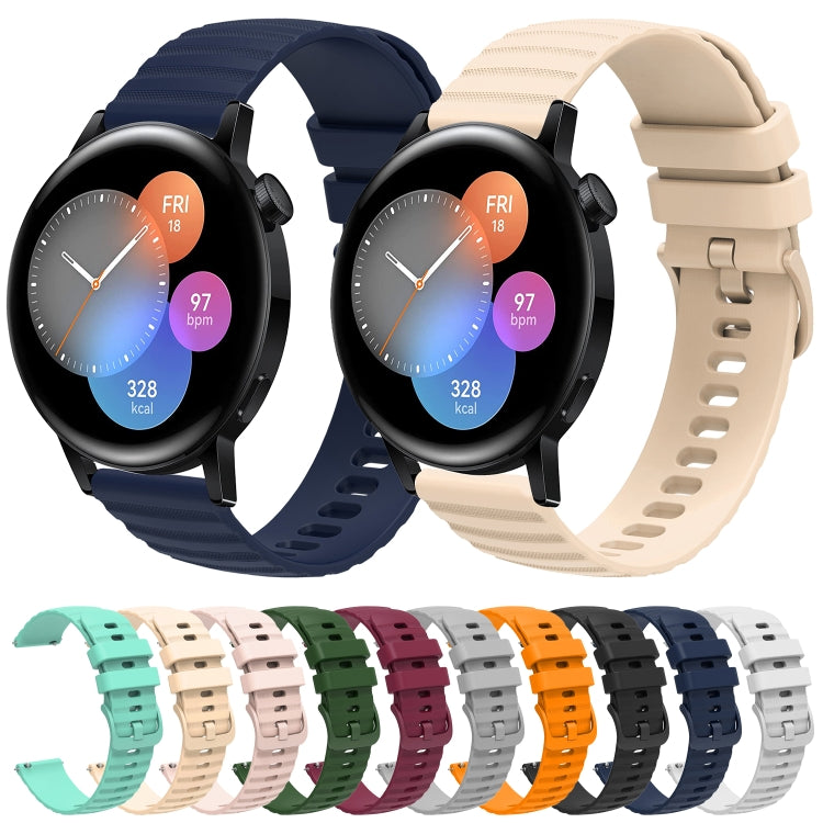 For Huawei Watch GT3 42mm 20mm Wavy Dot Pattern Solid Color Silicone Watch Band(Pink)
