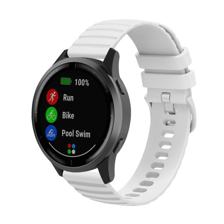 For Xiaomi MI Watch Color 22mm Wavy Dot Pattern Solid Color Silicone Watch Band(White)