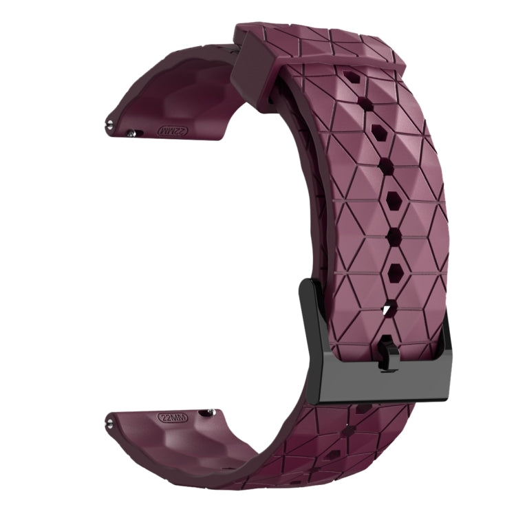 For Amazfit GTS 2E 20mm Football Pattern Solid Color Silicone Watch Band(Wine Red)