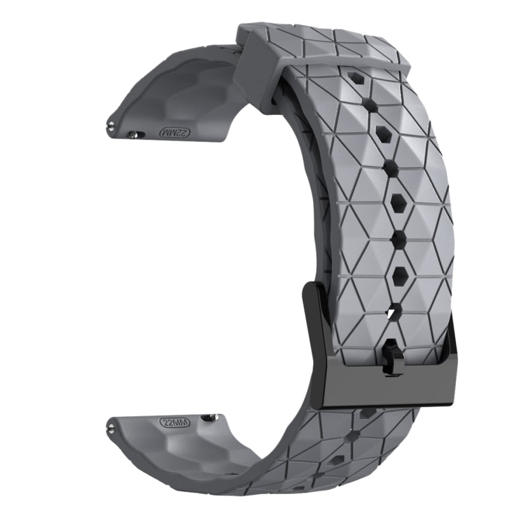 For Amazfit GTR 4 22mm Football Pattern Solid Color Silicone Watch Band(Grey)
