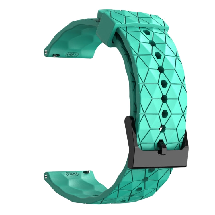 For Amazfit GTR 3 Pro 22mm Football Pattern Solid Color Silicone Watch Band(Teal)