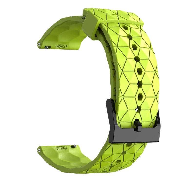 For Amazfit GTR 2 22mm Football Pattern Solid Color Silicone Watch Band(Lime Green)