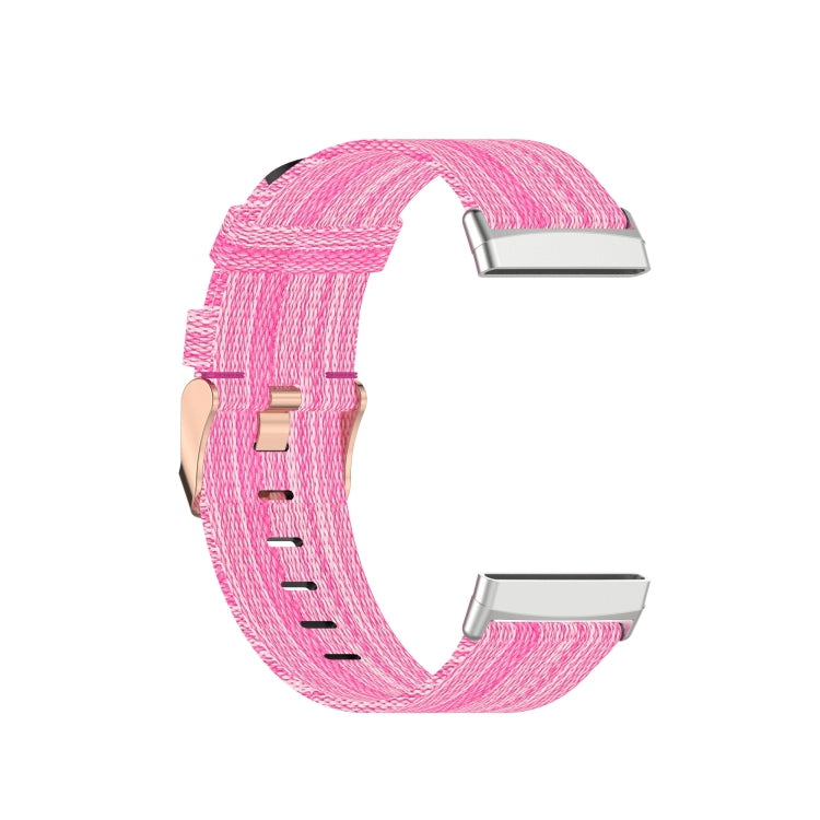 For Fitbit Sense Nylon Weave Canvas Watch Band(Pink)