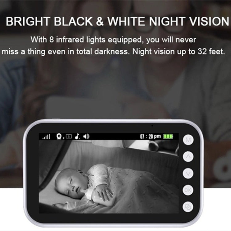ABM100 4.3 inch Wireless Video Color Night Vision Baby Monitor 360-Degree Security Camera(UK Plug) - Baby Monitor by PMC TechLife | Online Shopping South Africa | PMC TechLife