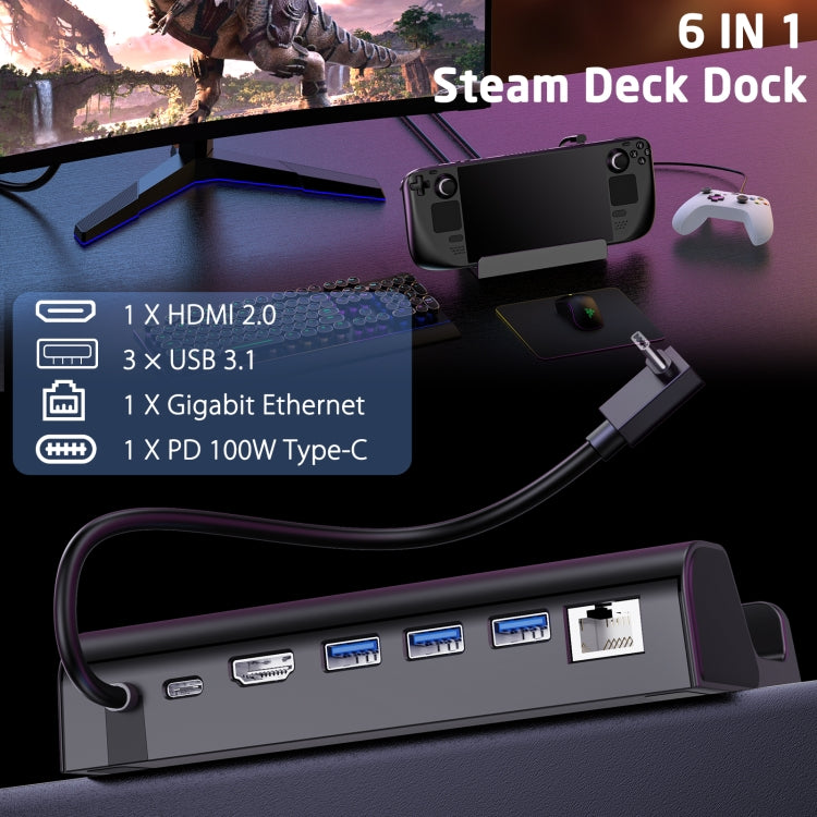 For Steam Deck Expansion Dock Charging Dock Charging Dock HDMI Gigabit Network Port Converter - free shipping - PMC Jewellery - Order now!