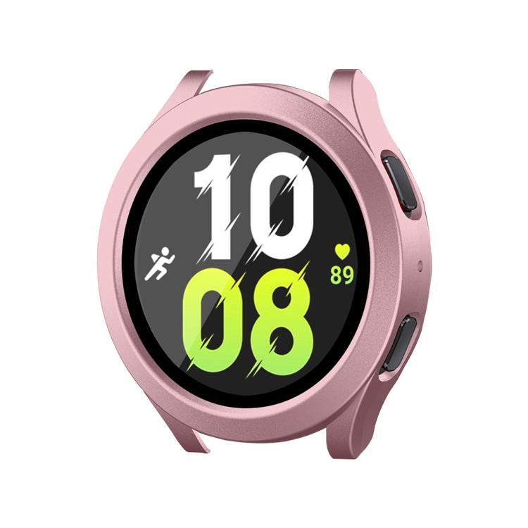 For Samsung Galaxy Watch4/5 44mm ENKAY Hat-Prince Water-resistant Full Coverage PC Frame + 9H Tempered Glass Case(Pink) - Watch Cases by ENKAY