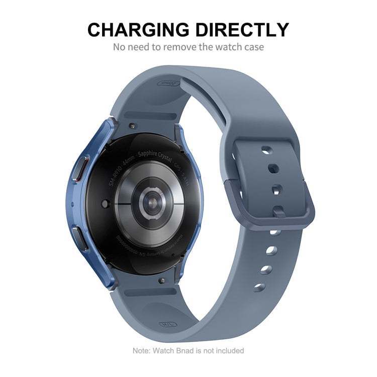For Samsung Galaxy Watch4/5 44mm ENKAY Hat-Prince Water-resistant Full Coverage PC Frame + 9H Tempered Glass Case(Dark Blue)