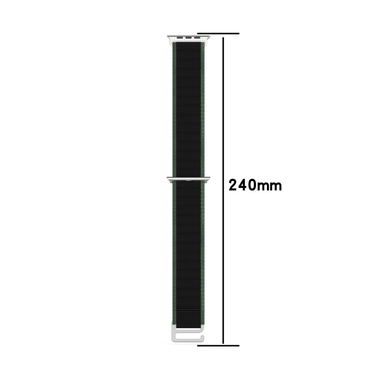 Double Color Nylon Watch Band For Apple Watch Ultra 49mm(Green+Black)