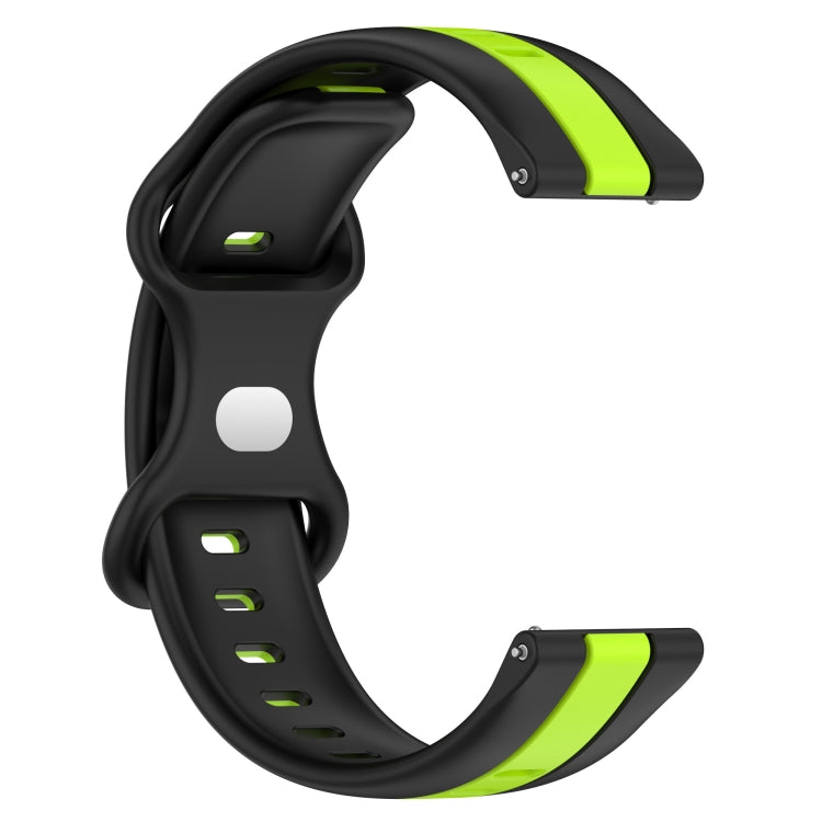 For Huawei Watch 3 Pro 20mm Butterfly Buckle Two-Color Silicone Watch Band(Black+Green)