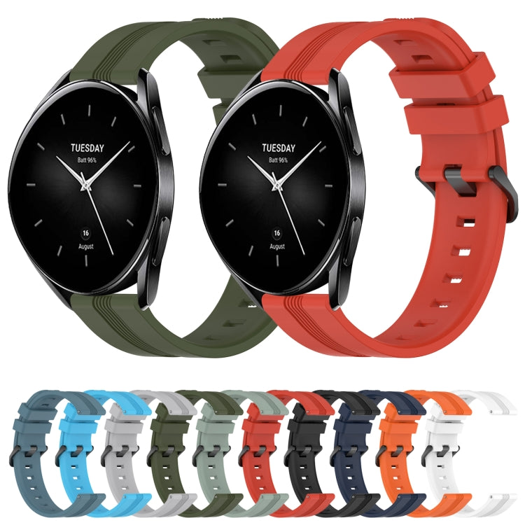 For Xiaomi Watch S2 42mm 22mm Concave Striped Slicone Watch Band(Sky Blue)