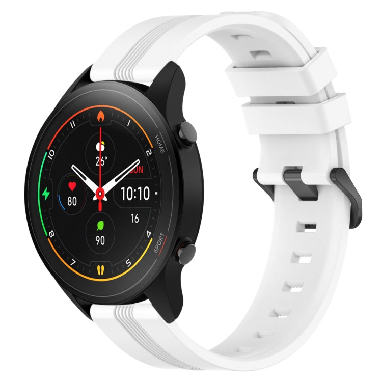 For Xiaomi MI Watch S1 Pro 22mm Concave Striped Slicone Watch Band(White)