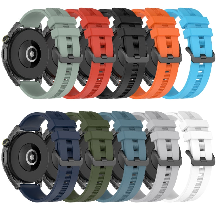 For Amazfit GTS 20mm Concave Striped Slicone Watch Band(Black)