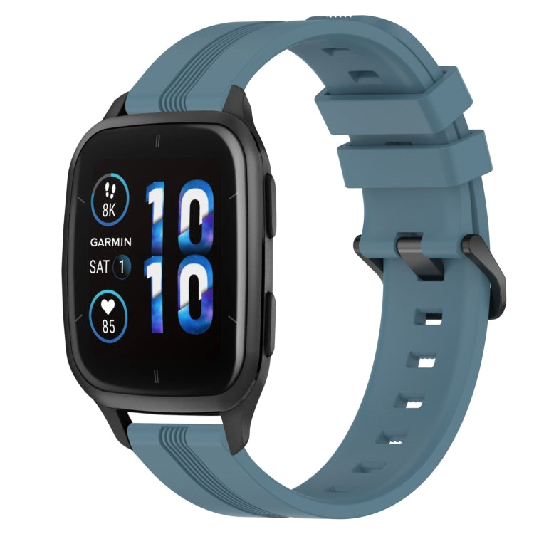 Compatible with Garmin Compatible witherunner Sq2 20mm Concave Striped Slicone Watch Band(Rock Cyan)