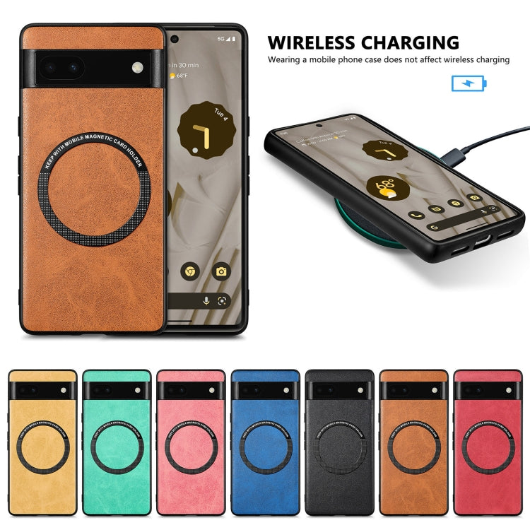 For Google Pixel 6A Solid Color Leather Phone Case(Brown) - Google Cases by PMC Jewellery | Online Shopping South Africa | PMC Jewellery | Buy Now Pay Later Mobicred