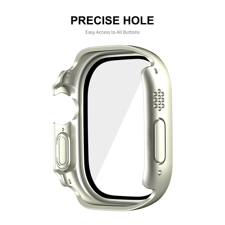 For Apple Watch Ultra / Ultra 2 49mm ENKAY Hat-Prince Water-resistant Full Coverage PC Frame + 9H Tempered Glass Case(White)