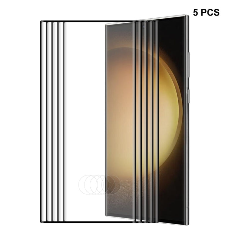 For Samsung Galaxy S23 Ultra 5G 5pcs ENKAY 3D Full Glue Hot Bending Explosion-proof Full Tempered Glass Film - Galaxy S23 Ultra 5G Tempered Glass by ENKAY | Online Shopping South Africa | PMC Jewellery | Buy Now Pay Later Mobicred