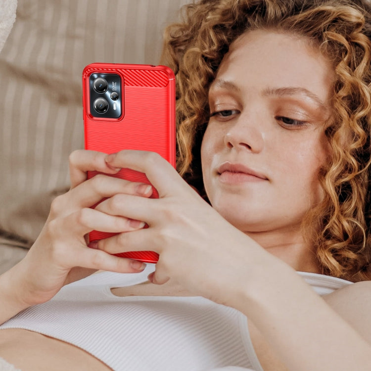 For Motorola Moto G13 Brushed Texture Carbon Fiber TPU Phone Case(Red) - free shipping - PMC TechLife - Order now!