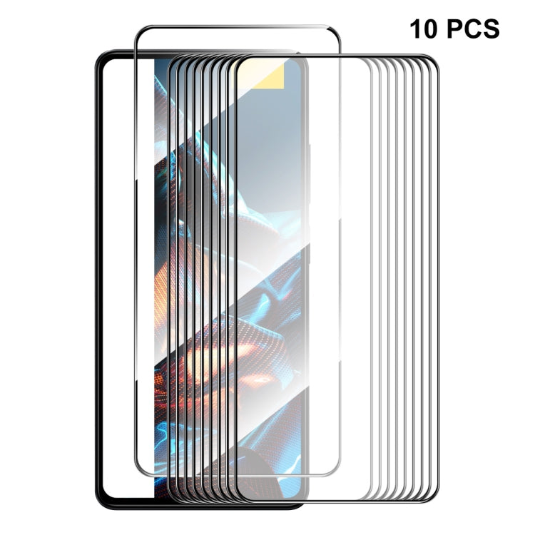 For Xiaomi Poco X5 Pro 10pcs ENKAY Hat-Prince Full Glue 0.26mm 9H 2.5D Tempered Glass Full Film