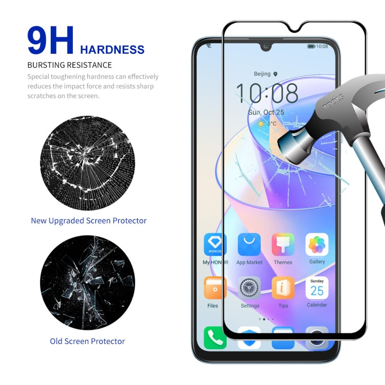 For Honor X7A 4G Global 5pcs ENKAY Hat-Prince Full Glue 0.26mm 9H 2.5D Tempered Glass Full Film