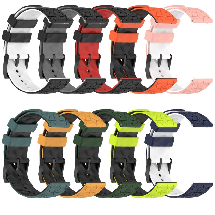 For Xiaomi MI Watch S1 Active 22mm Football Pattern Two-Color Silicone Watch Band(Olive Green + Black) - Watch Bands by PMC Jewellery | Online Shopping South Africa | PMC Jewellery | Buy Now Pay Later Mobicred