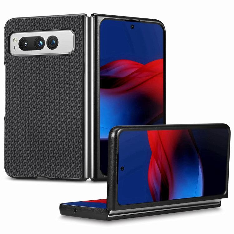 For Google Pixel Fold Carbon Fiber Texture Leather Back Cover Phone Case(Black) - free shipping - PMC Jewellery - Order now!