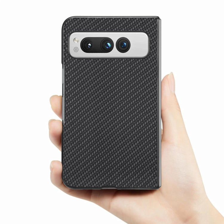 For Google Pixel Fold Carbon Fiber Texture Leather Back Cover Phone Case(Black) - free shipping - PMC Jewellery - Order now!