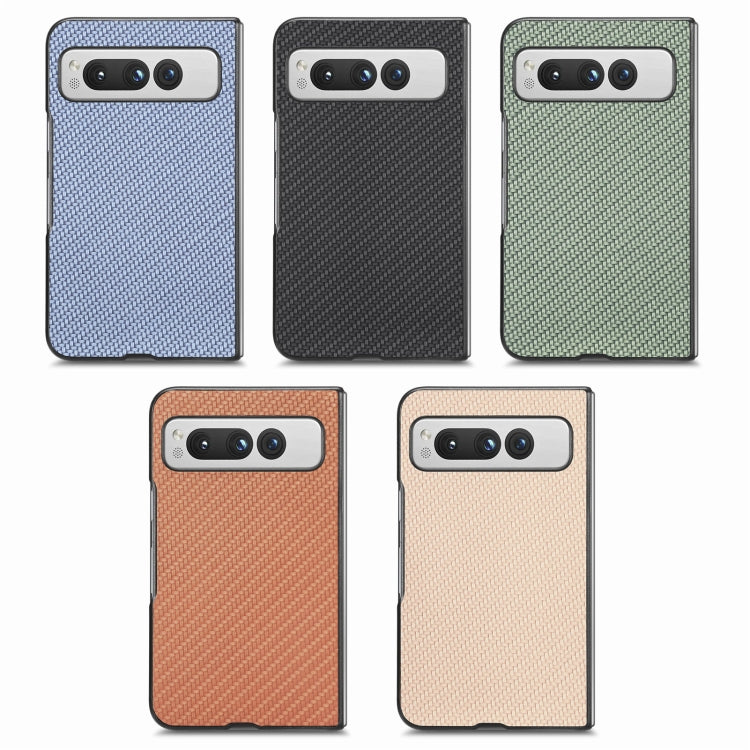 For Google Pixel Fold Carbon Fiber Texture Leather Back Cover Phone Case(Black) - free shipping - PMC Jewellery - Order now!