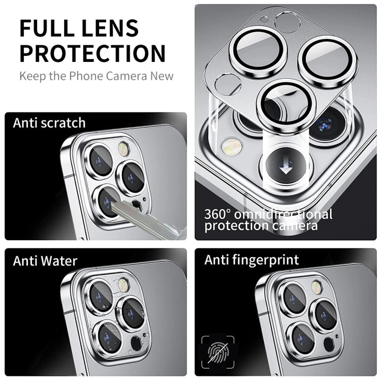 For iPhone 13 Pro / 13 Pro Max ENKAY Hat-Prince Anti-reflection Camera Lens Aluminium Alloy Tempered Glass Film(Sierra Blue)