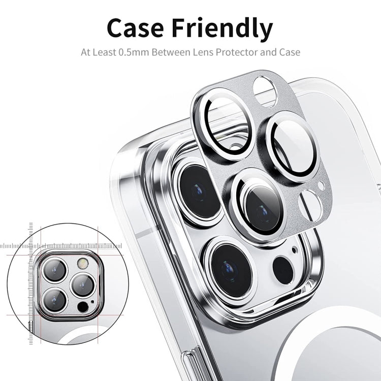 For iPhone 13 Pro / 13 Pro Max ENKAY Hat-Prince Anti-reflection Camera Lens Aluminium Alloy Tempered Glass Film(Sierra Blue)