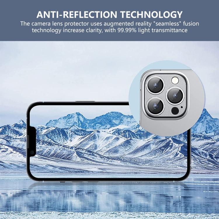 For iPhone 13 Pro / 13 Pro Max ENKAY Hat-Prince Anti-reflection Camera Lens Aluminium Alloy Tempered Glass Film(Sierra Blue)