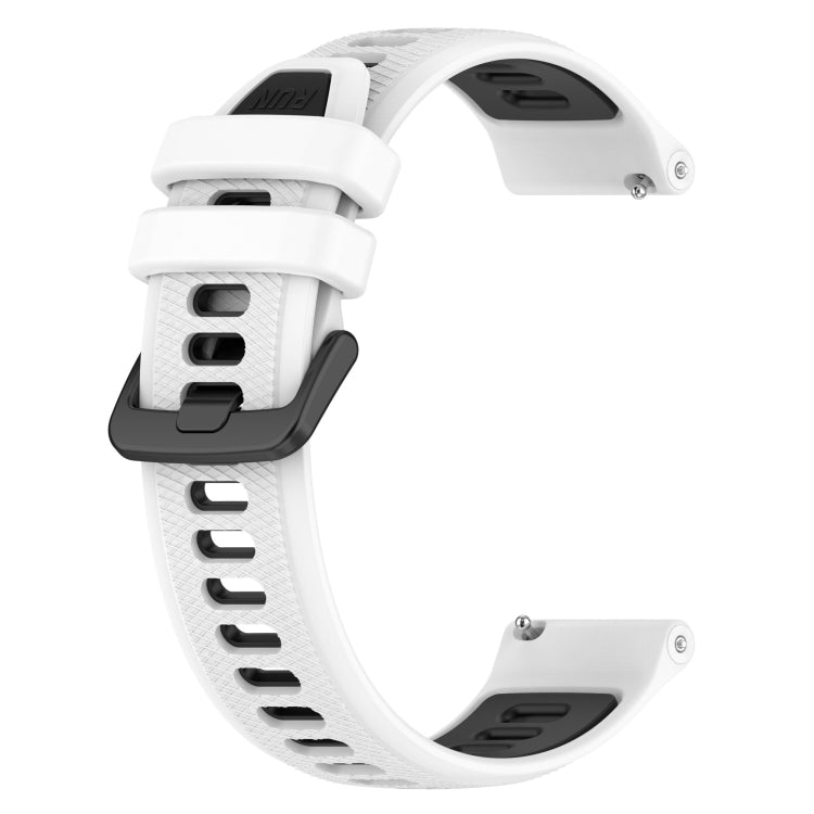 For Garmin Venu 2S 18mm Sports Two-Color Silicone Watch Band(White+Black)