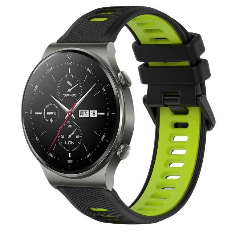 For Huawei GT2 Pro 22mm Sports Two-Color Silicone Watch Band(Black+Green)