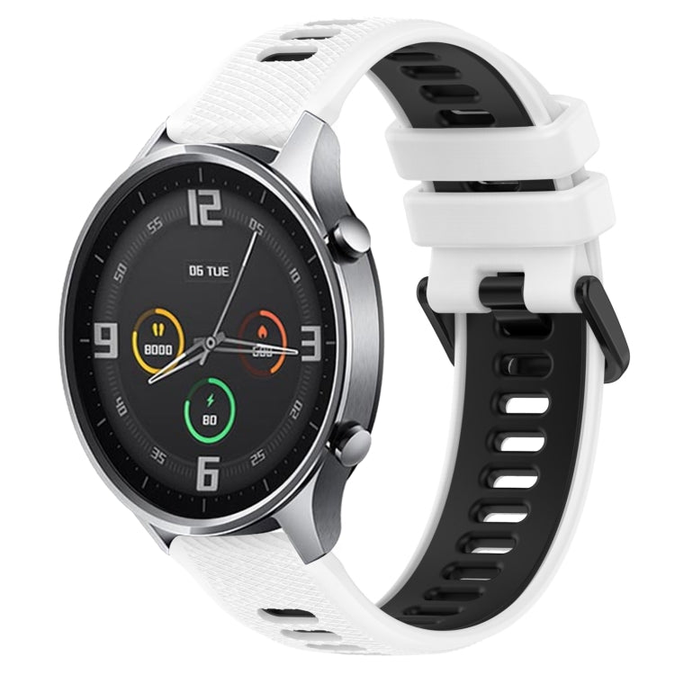 For Xiaomi MI Watch Color 22mm Sports Two-Color Silicone Watch Band(White+Black)