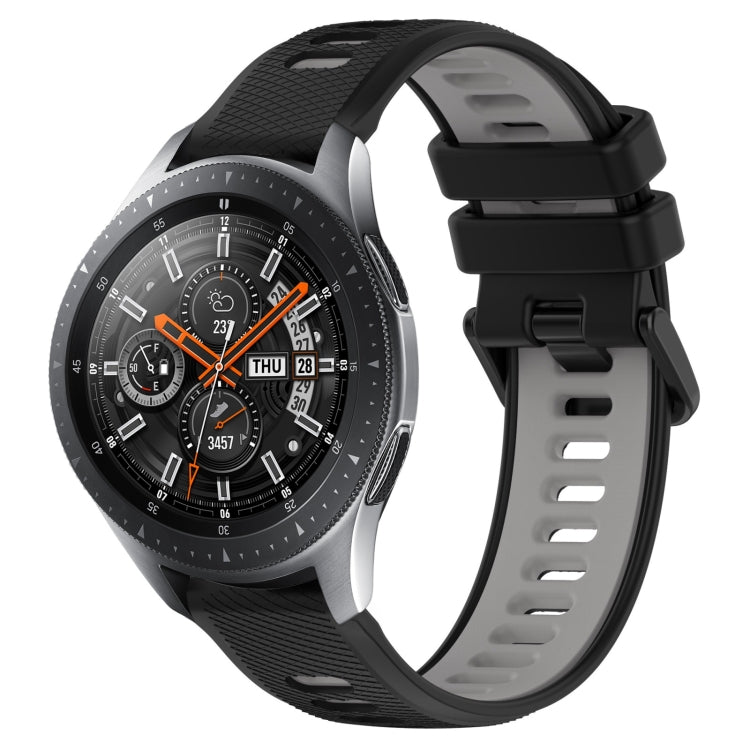 For Samsung Galaxy Watch 46mm 22mm Sports Two-Color Silicone Watch Band(Black+Grey)