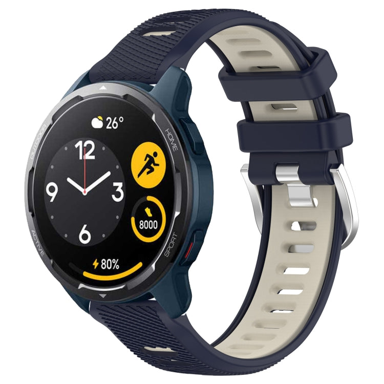 For Xiaomi Haylou RS4 LS12 22mm Sports Two-Color Steel Buckle Silicone Watch Band(Midnight Blue+Starlight)
