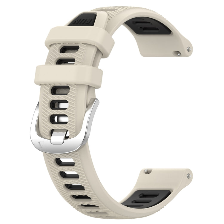 For Amazfit GTR 2 22mm Cross Texture Two Color Silicone Steel Buckle Watch Band(Starlight+Black)