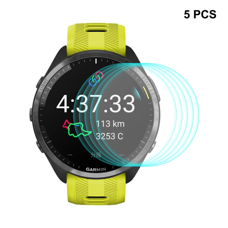 5pcs Compatible with Garmin Compatible witherunner 965 ENKAY 0.2mm 9H Tempered Glass Screen Protector Watch Film