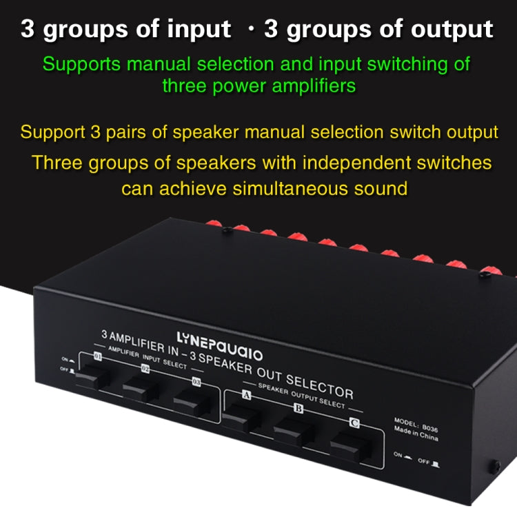 B036 3 Input 3 Output Power Amplifier And Speaker Switcher Speaker Switch Splitter Comparator - free shipping - PMC Jewellery - Order now!