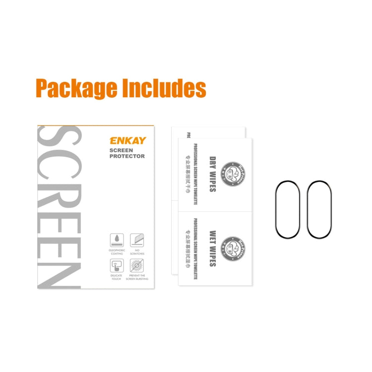 2pcs For Xiaomi Band 8 ENKAY Hat-Prince 3D Full Coverage Soft PC Edge + PMMA HD Screen Protector Film