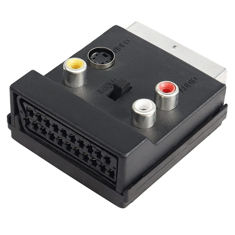 JUNSUNMAY 21 Pin Scart Male to Female S-Video 3 RCA Adapter Switchable in Out Audio Converter - free shipping - PMC Jewellery - Order now!