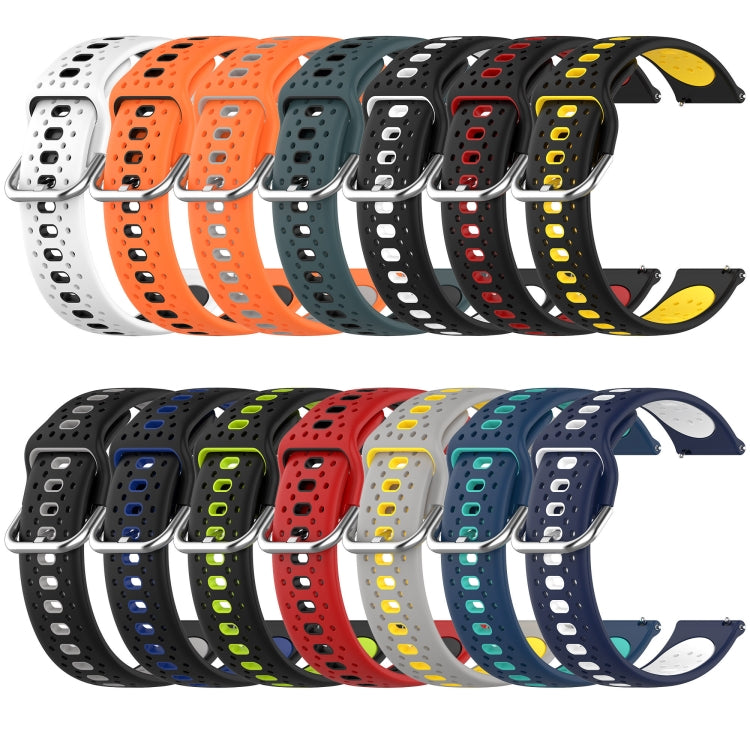 For Amazfit GTR Mini 20mm Breathable Two-Color Silicone Watch Band(Midnight Blue+White)