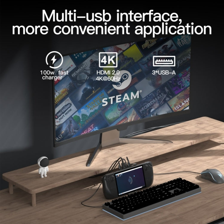 V266 For Steam Deck 5 in 1 Bracket Docking Station Charging Base Support 4K/60Hz USB3.0 - free shipping - PMC Jewellery - Order now!