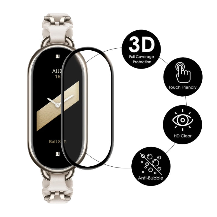 For Xiaomi Mi Band 8 ENKAY Hat-Prince 2 in 1 Set Full Coverage Screen Protector + Nylon Loop Watch Band(White)