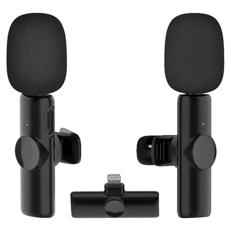 Bluetooth Mini Microphone Wireless Lavalier Noise Reduction Microphone for iPhone / iPad, with 8 Pin Receiver & Dual Microphones