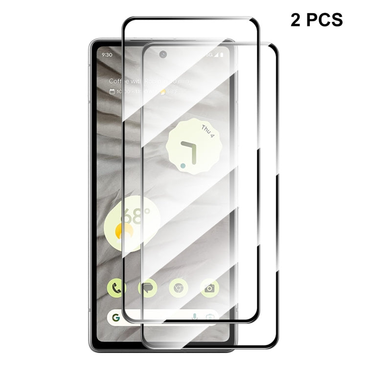 2pcs For Google Pixel 7A ENKAY Full Glue High Aluminum-silicon Tempered Glass Film