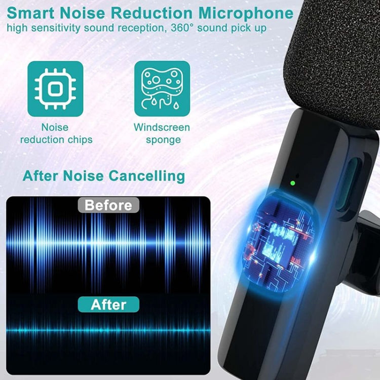 One by Two Lavalier Wireless Noise Reduction Microphone for Phone / Camera / Laptop / MacBook with 3.5mm Receiver
